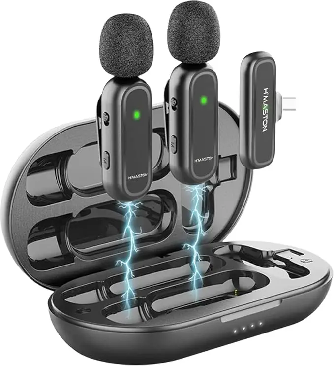 [MK08] Microfone de prender sem fio 2em1 Hmaston